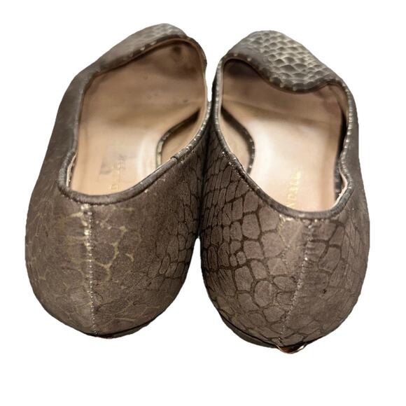 LOEFFLER RANDALL Women’s Flat Brown Gold Snake Pattern almond toe Sz 9‎ - Picture 5 of 9